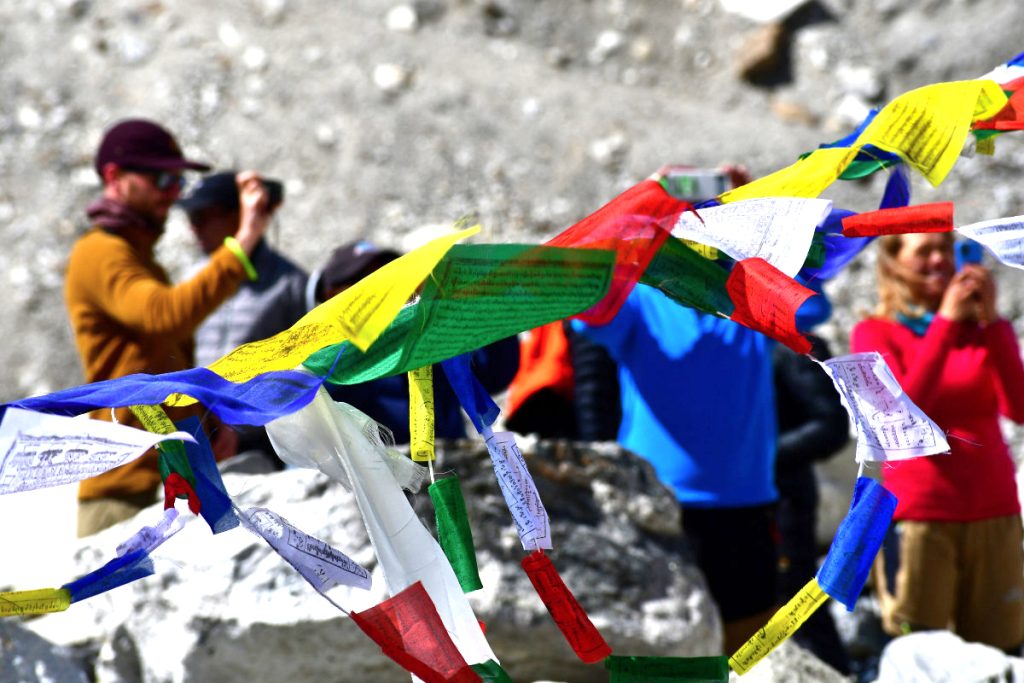 Trekker al campo base dell