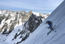 Photo of Guillaume Pierrel e Boris Langenstein giù con gli sci dalla Nord delle Grandes Jorasses