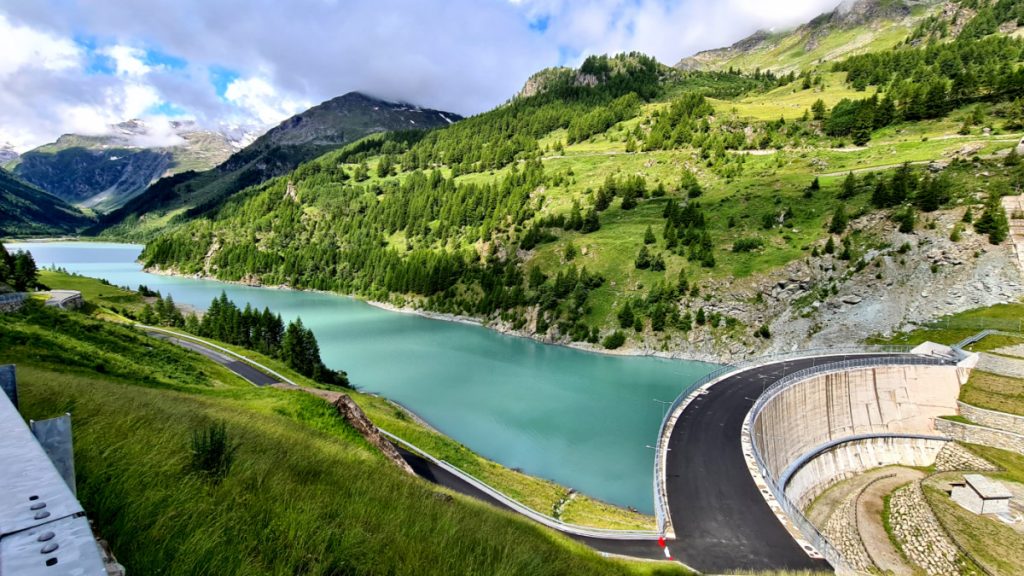 Lago di Beauregard con la diga abbassata (Valgrisenche), foto SA