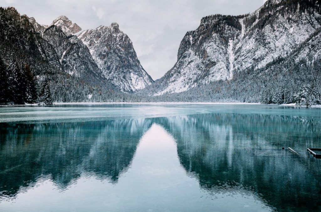 val pusteria, lago di dobbiaco, linea bianca