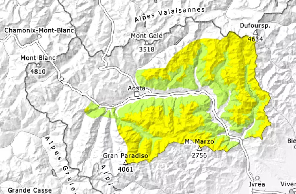Pericolo valanghe VDA, grado 2 - Bollettino AINEVA 18.01.2023