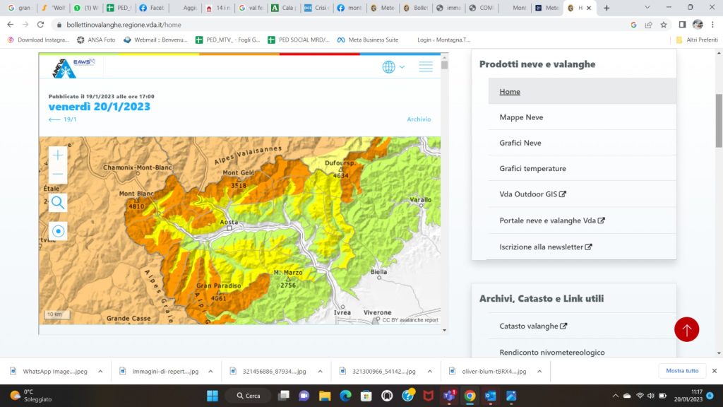 Bollettino AINEVA VDA 20.01.2023