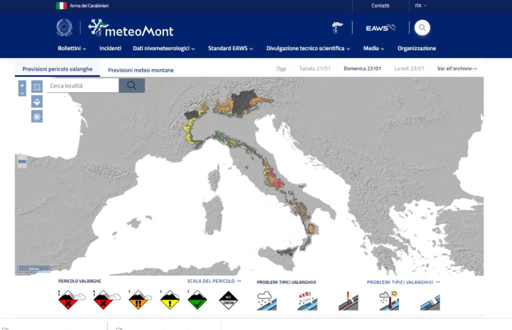 Bollettino Meteomont - 22.01.2023