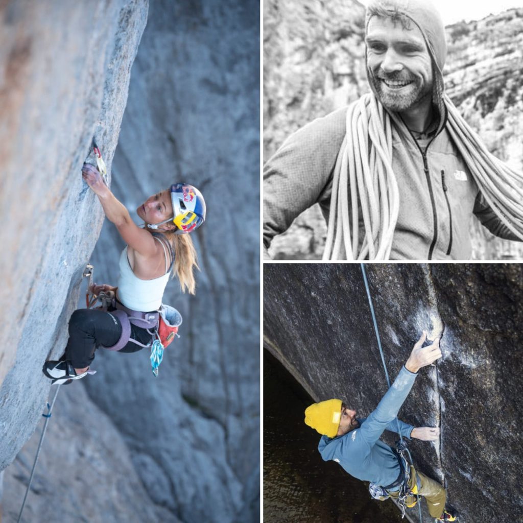 In senso orario Brette Harrington, Siebe Vanhee e Jacopo Larcher