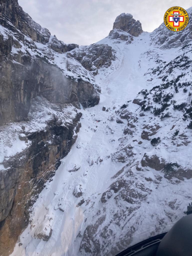 Valanga sul Cristallo - Foto Soccorso Alpino e Speleologico Veneto