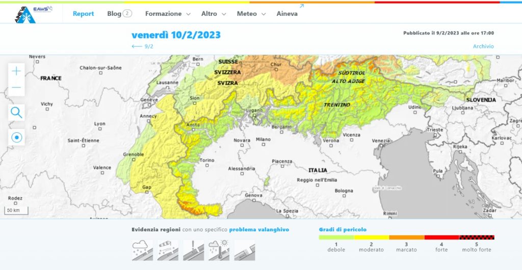 Bollettino AINEVA - Venerdì 10.02.2023