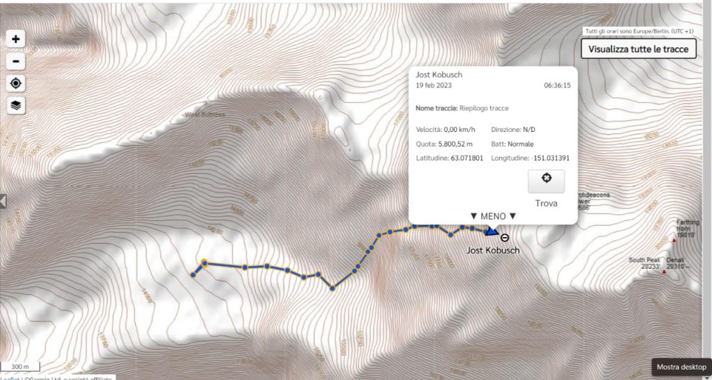 Jost Kobusch a 5800 metri (19.02.2023 ore 6:36)