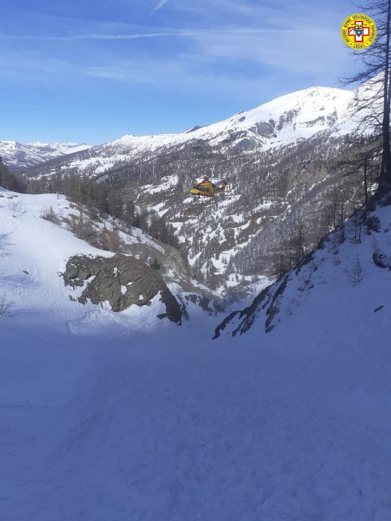 Valanga a Pragelato - Foto Soccorso Alpino e Speleologico Piemonte