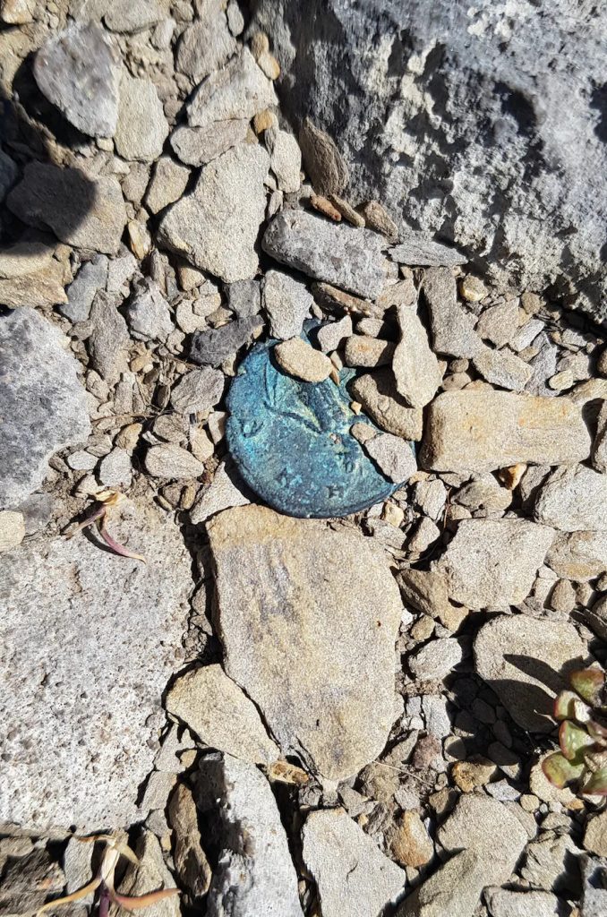Moneta romana ritrovata nel sito vicino all