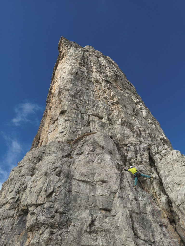 Sullo Spigolo Fox al Campanile Basso. Foto Umberto Isman
