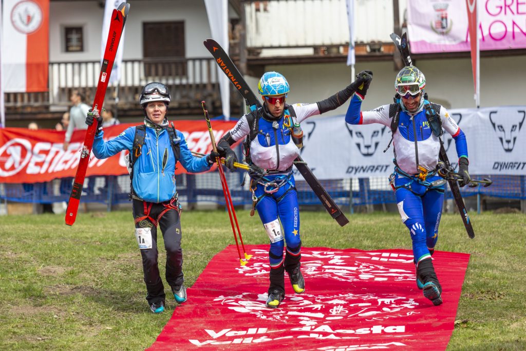 Il podio maschile. Foto Ufficio Stampa Trofeo Mezzalama