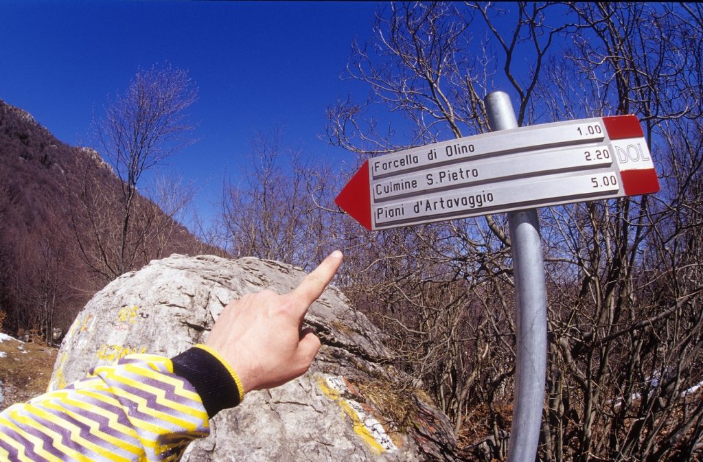 Indicazioni per la Forcella di Olino. Foto Cesare Re