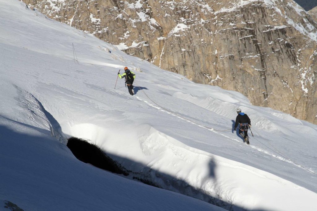 Rilievi georadar sulla Marmolada nella zona del distacco - Foto UniPD