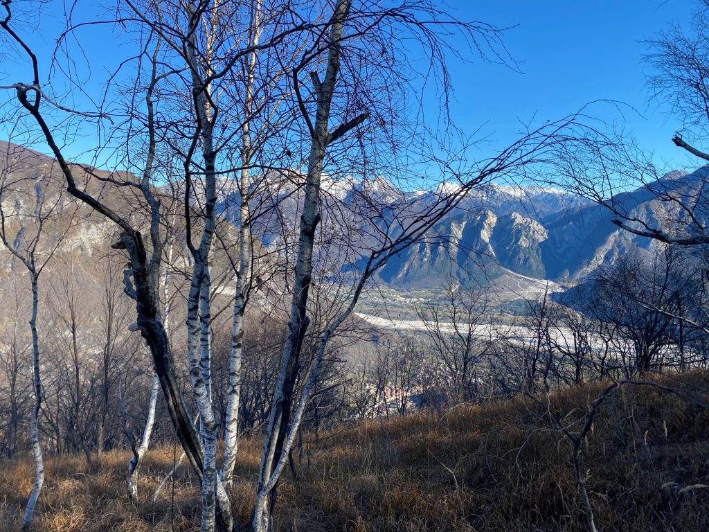 Salendo al Brancot verso il Tagliamento. Foto Melania Lunazzi