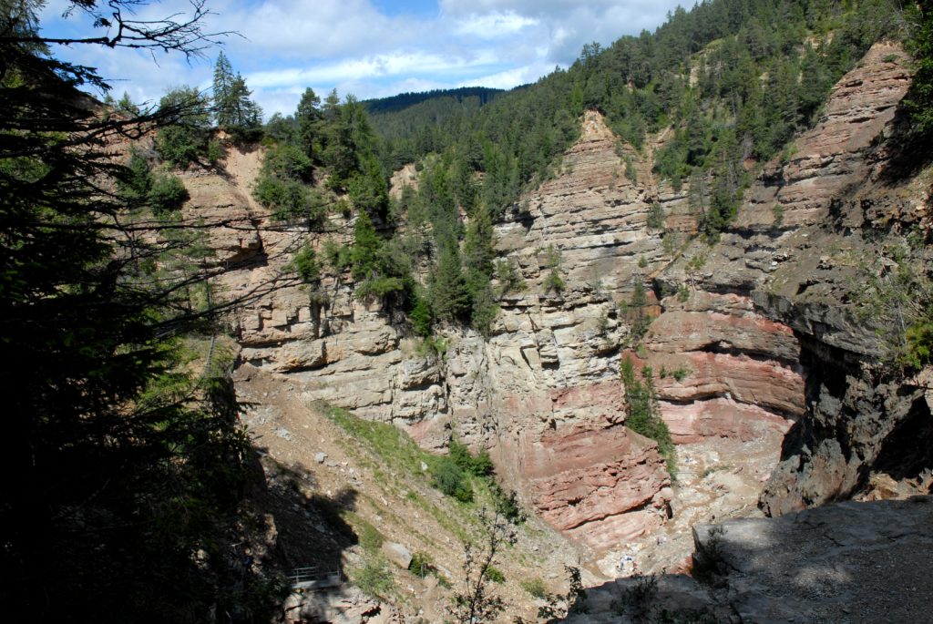 Il canyon del Bletterbach. Foto Stefano Ardito