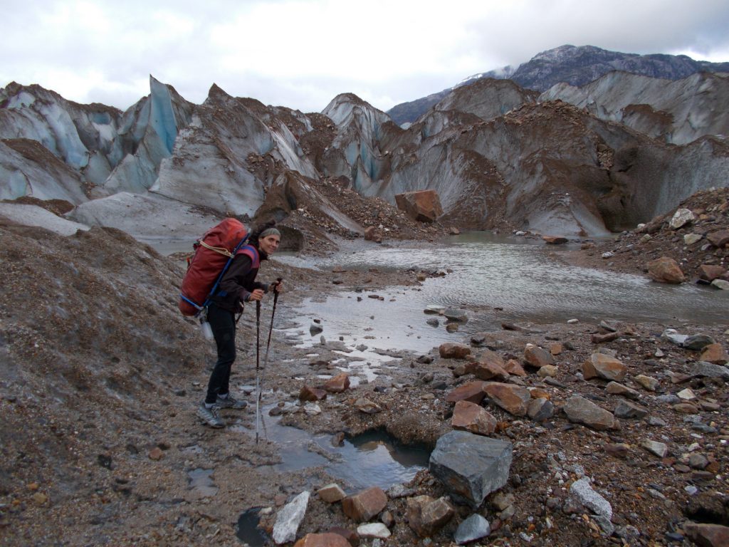 Silvia Vidal verso il Cerro Chileno Grande