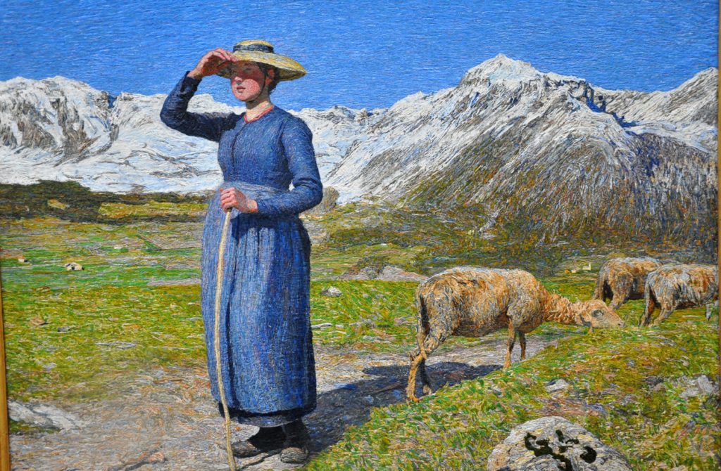 Giovanni Segantini, "Mezzogiorno sulle Alpi". Museo Segantini. Foto Stefano Ardito