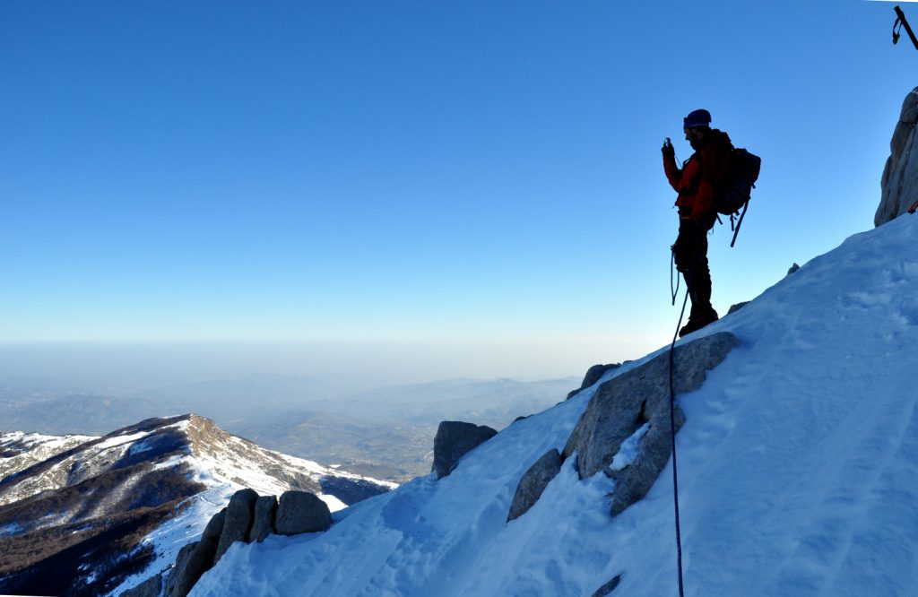 Inverno sul Corno Piccolo. Foto Stefano Ardito