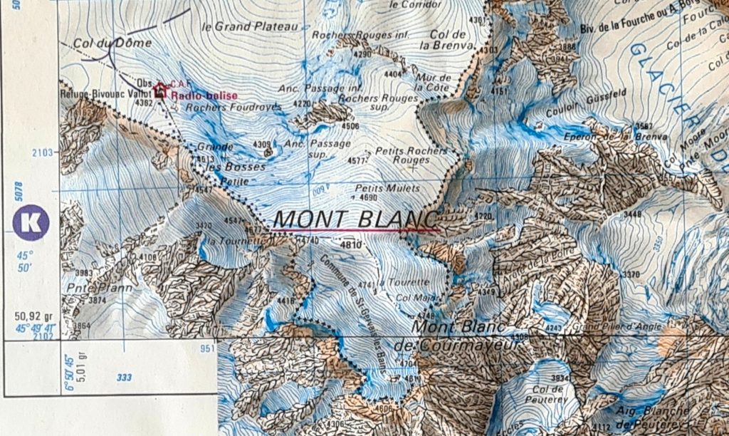 Il Monte Bianco al 100% francese nelle mappe dell