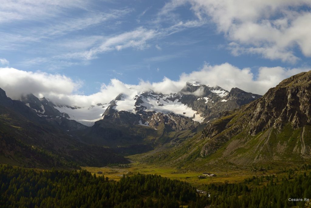 Cime di Lago Spalmo e Cima Viola, a destra. Foto di Cesare Re