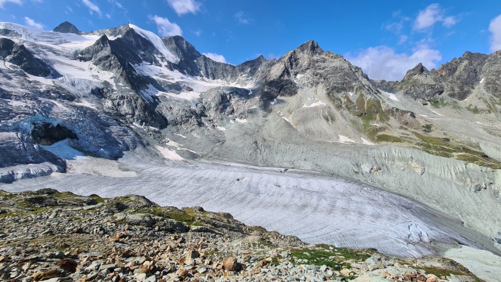 Il Ghiacciaio di Moiry dal sentiero per la Cabane, foto di Stefano Ardito