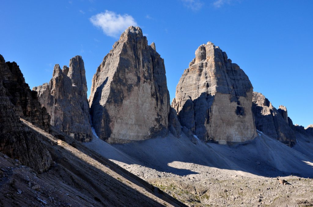 Le pareti Nord delle Tre Cime di Lavaredo, foto SA