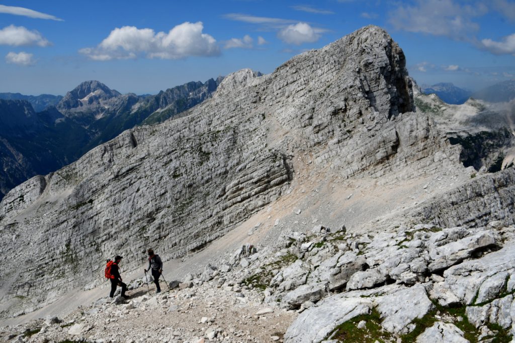 Mala Mojstrovka, escursionisti, foto Stefano Ardito