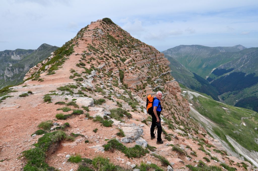 Monte Sibilla, la cresta di discesa, foto di Stefano Ardito