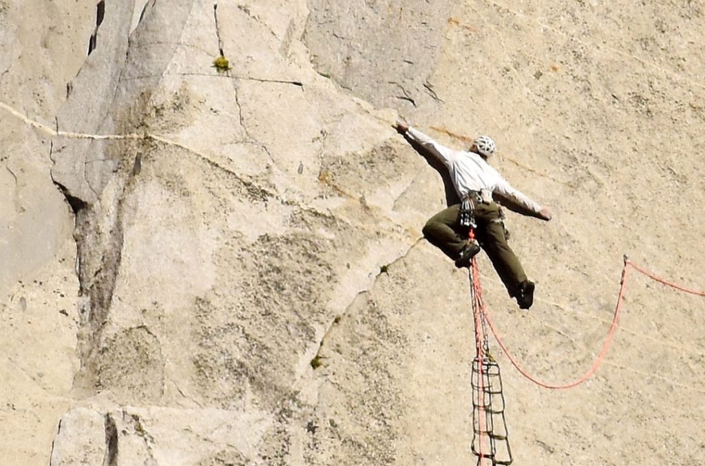 Nick Ehman sulla variante Jardine Traverse @Tom Evans