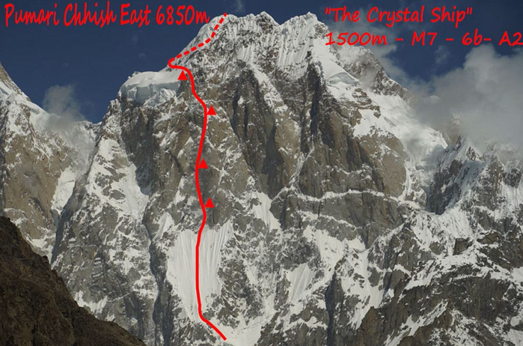La nuova via The Crystal Ship sul Pumari Chhish East - Foto Victor Saucede