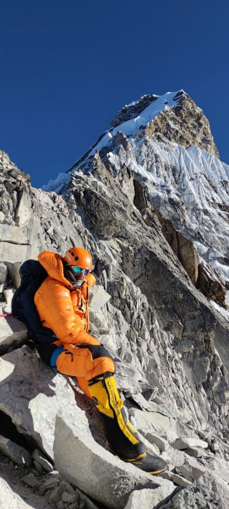 Pausa durante la salita Foto Ernesto Macera Mascitelli