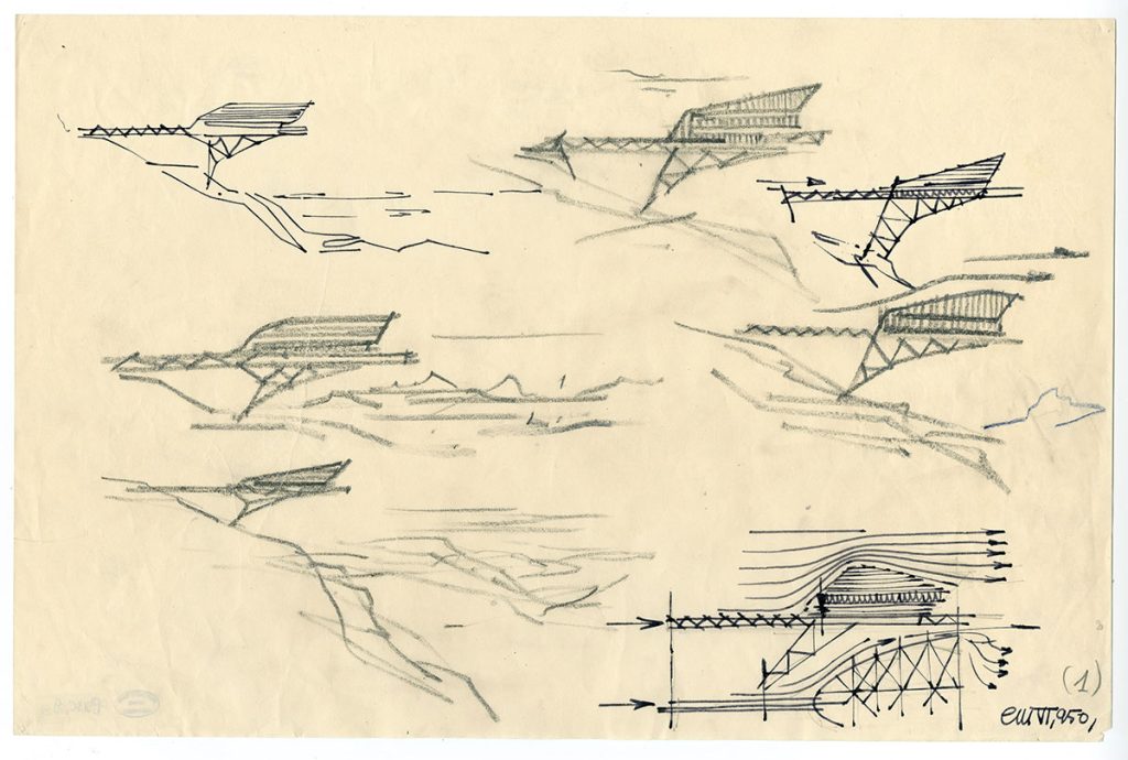 Progetto della Funivia del Furggen Foto Fondo Carlo Mollino-Politecnico di Torino