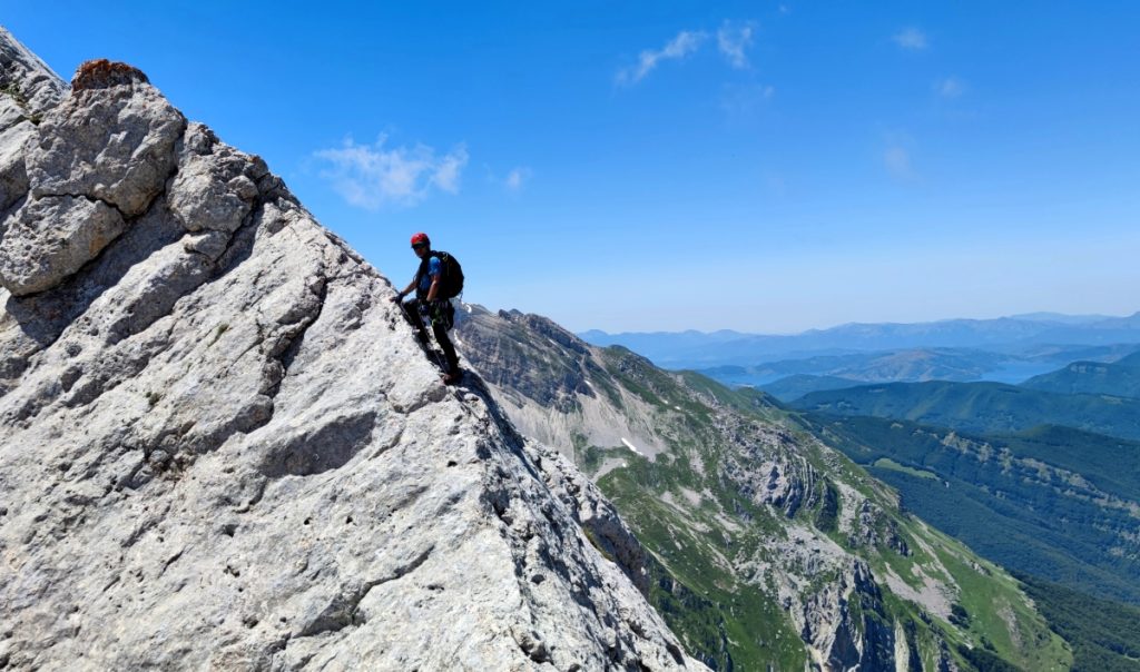 Sulla cresta Nord est del Corno Piccolo, foto Lucio Virzì