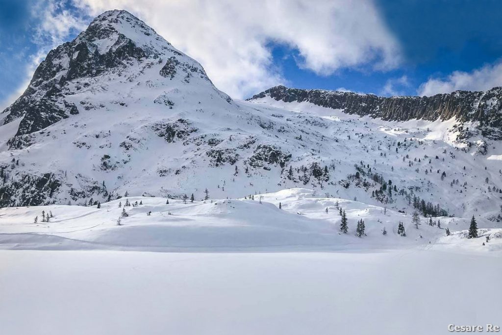Lago di Colbricon e Cima Colbricon. Foto Cesare Re
