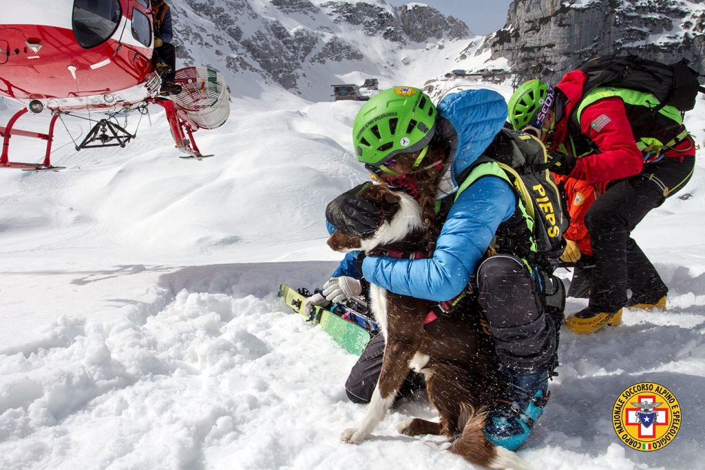 Soccorso con unità cinofile Foto Roberto Colucci, CNSAS FVG