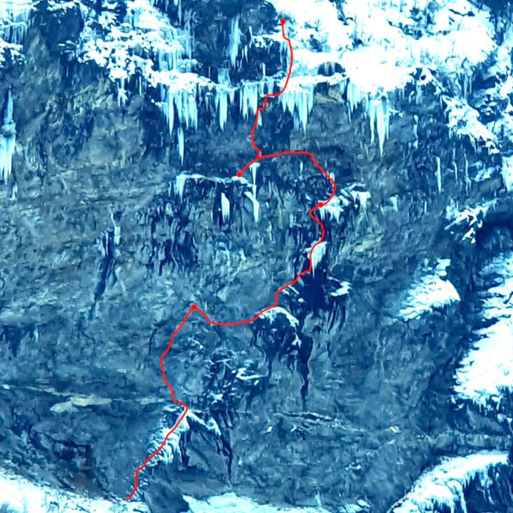 La linea di Zirmol. Foto FB Simon Gietl