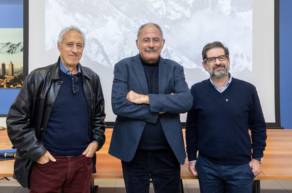 Paolo Paci, Stefano Ardito e Roberto Monguzzi alla presentazione del Podcast