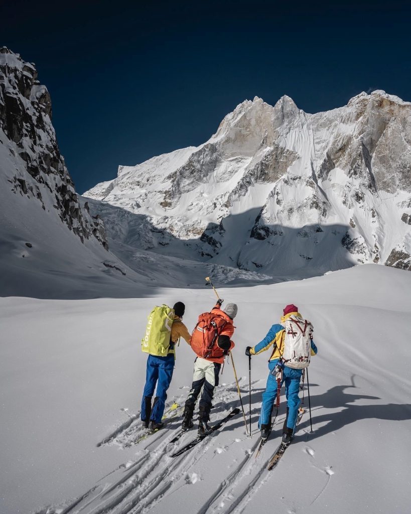 Con Robert Schaeli e Simon Gietl ai piedi del Meru