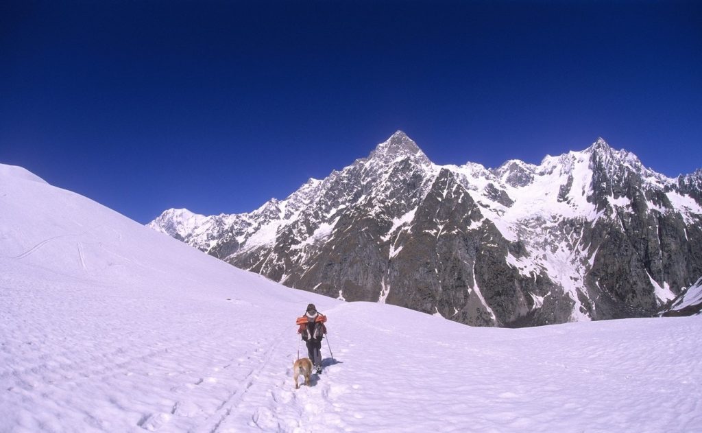 Le Grandes Jorasses dalla zona del Rifugio Bonatti. Foto Cesare Re