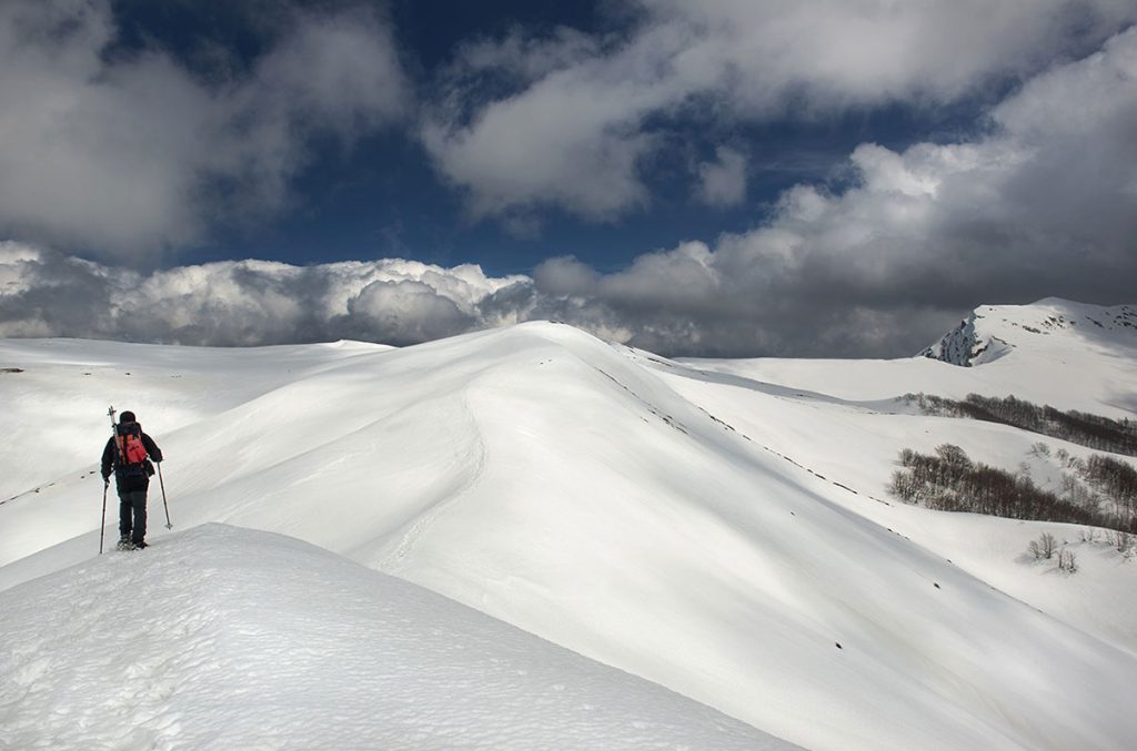 Sul crinale verso il Passone. Foto Roberto Carnevali