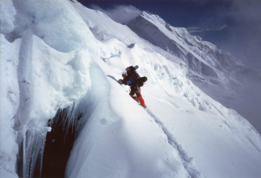 Marco Berti sul Kangchenjunga nel 1991