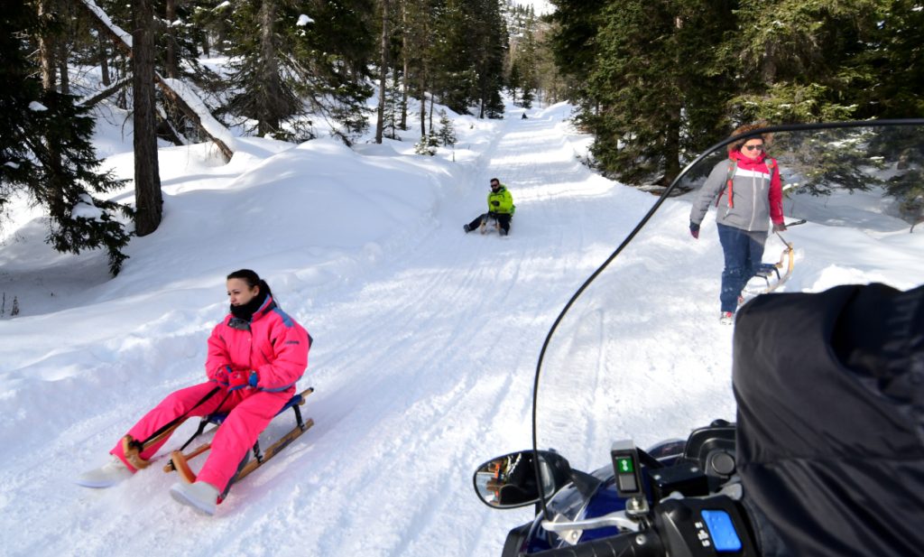 Monte Piana, incroci pericolosi in motoslitta, foto SA