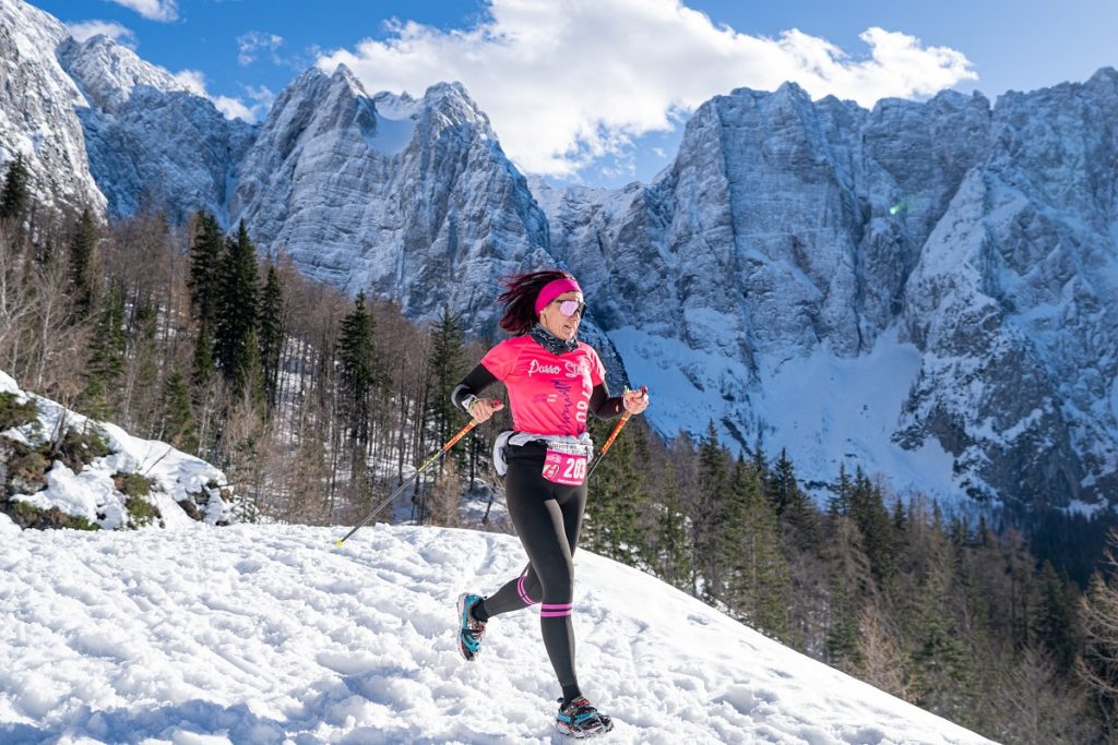 Tarvisio Winter Trail, con il Mangart sullo sfondo