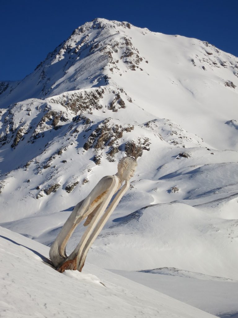 Una delle sculture che si incontrano salendo al Monte Rosso