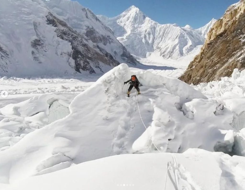 Urubko nei giorni scorsi durante la traversata del Gasherbrum