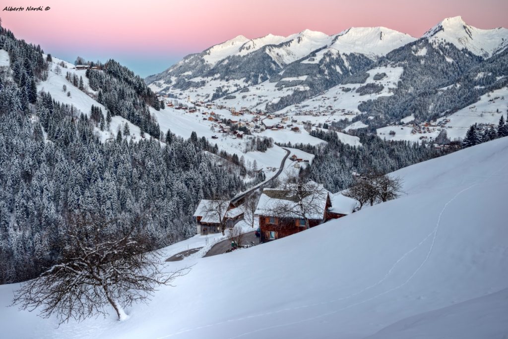 Alba sulla Grosses Walsertal. Foto Alberto Nardi