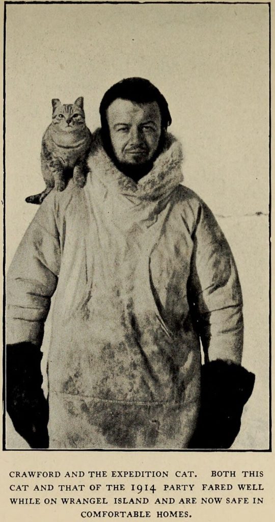Allan Crawford, il capo della sfortunata spedizione,con la gatta Vic