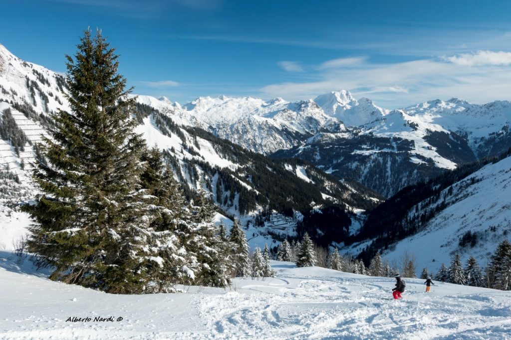 Il Rote Wand (2704 m) visto durante la discesa dal monte Hahnenkopfle. Foto Alberto Nardi