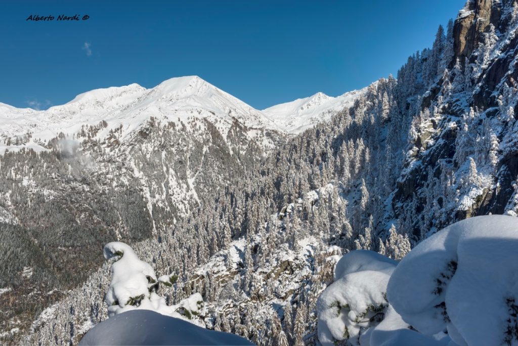 Il panorama sul Monte Chierico e il Monte Masoni dal sentiero che sale da Carona. Foto Alberto Nardi