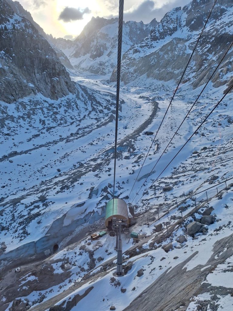 La Mer de Glace vista dal nuovo impianto